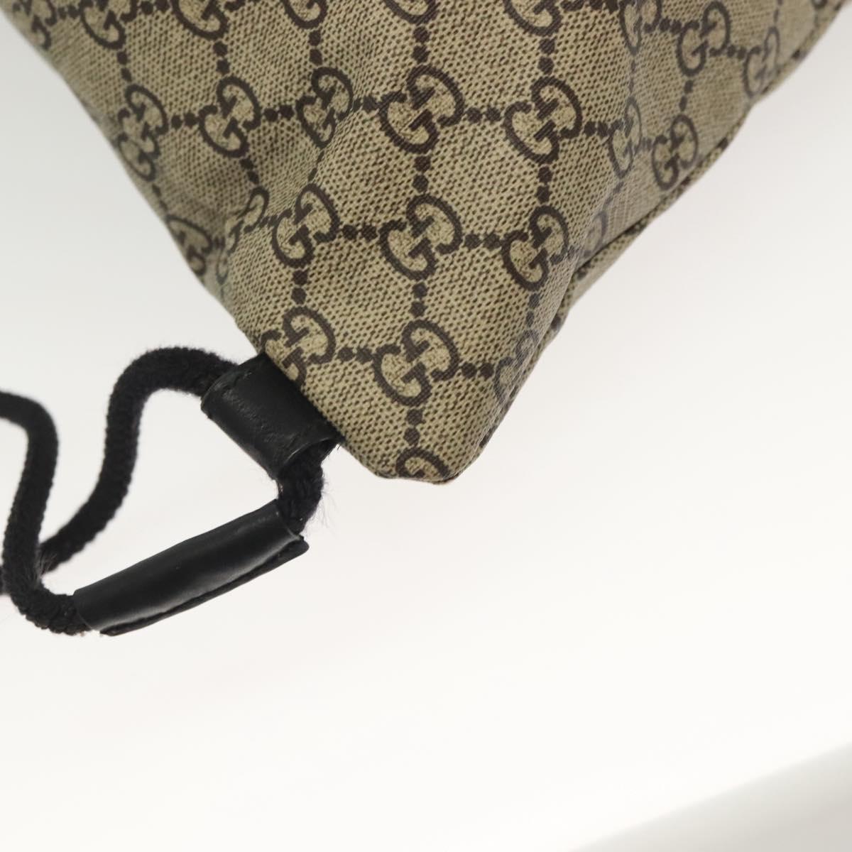 GUCCI GG Supreme Drawstring Backpack PVC Beige 473872 Auth BA4762