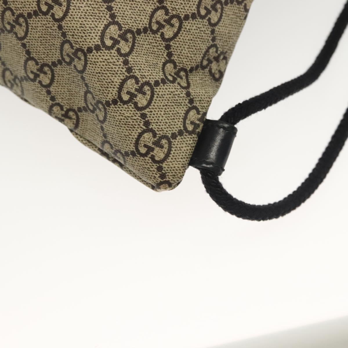 GUCCI GG Supreme Drawstring Backpack PVC Beige 473872 Auth BA4762