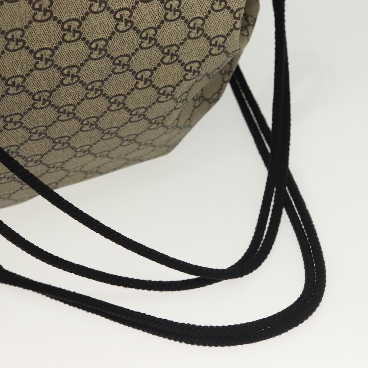 GUCCI GG Supreme Drawstring Backpack PVC Beige 473872 Auth BA4762