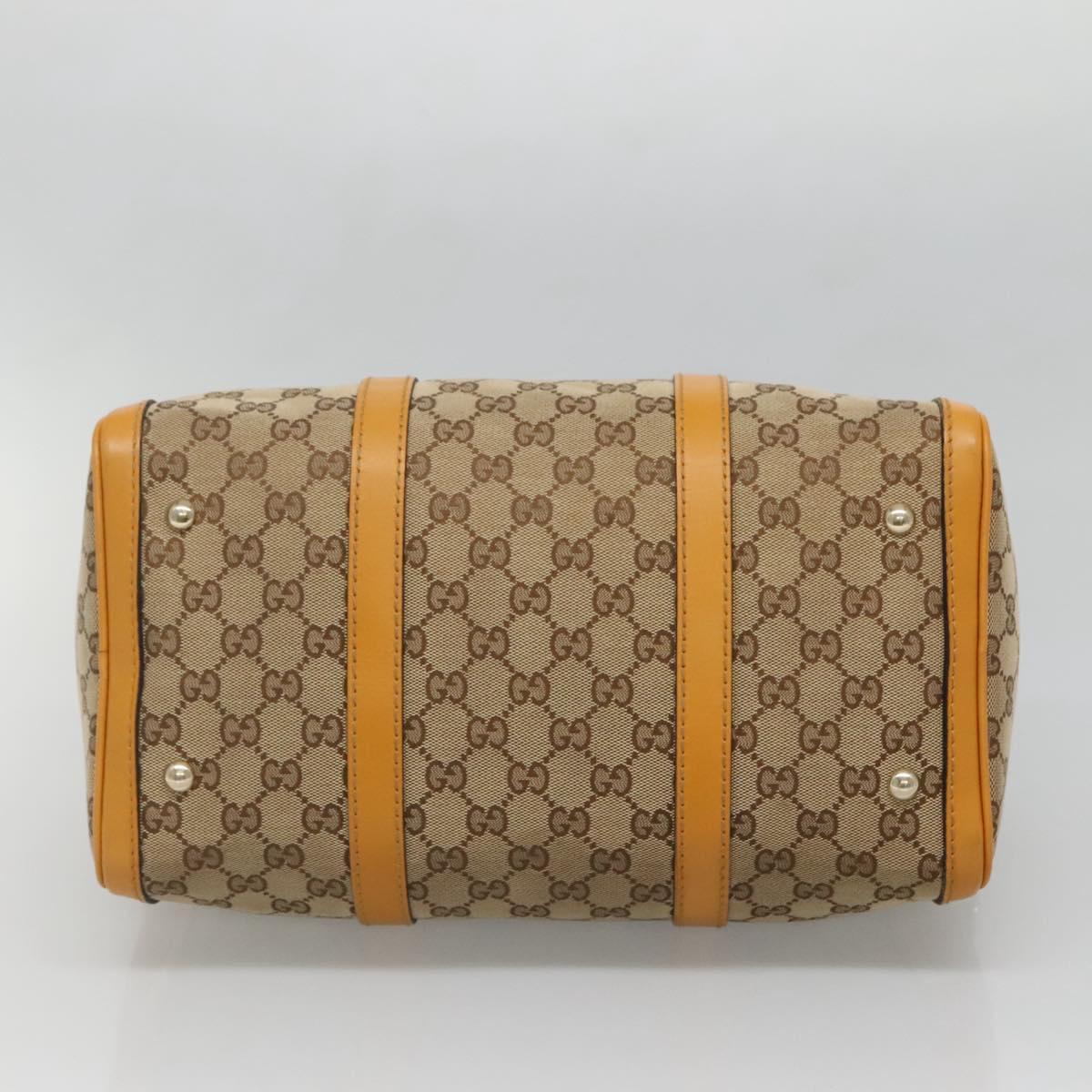 GUCCI GG Canvas Hand Bag 2way Beige Gold 247205 Auth BA4771