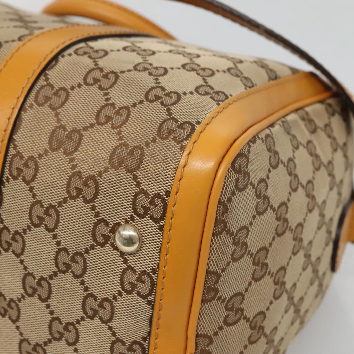 GUCCI GG Canvas Hand Bag 2way Beige Gold 247205 Auth BA4771