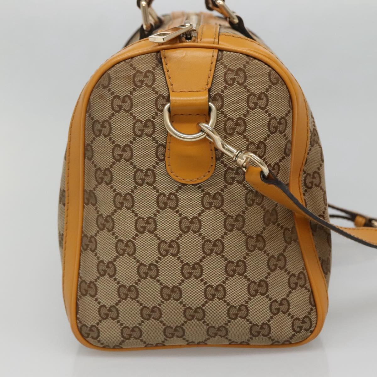 GUCCI GG Canvas Hand Bag 2way Beige Gold 247205 Auth BA4771