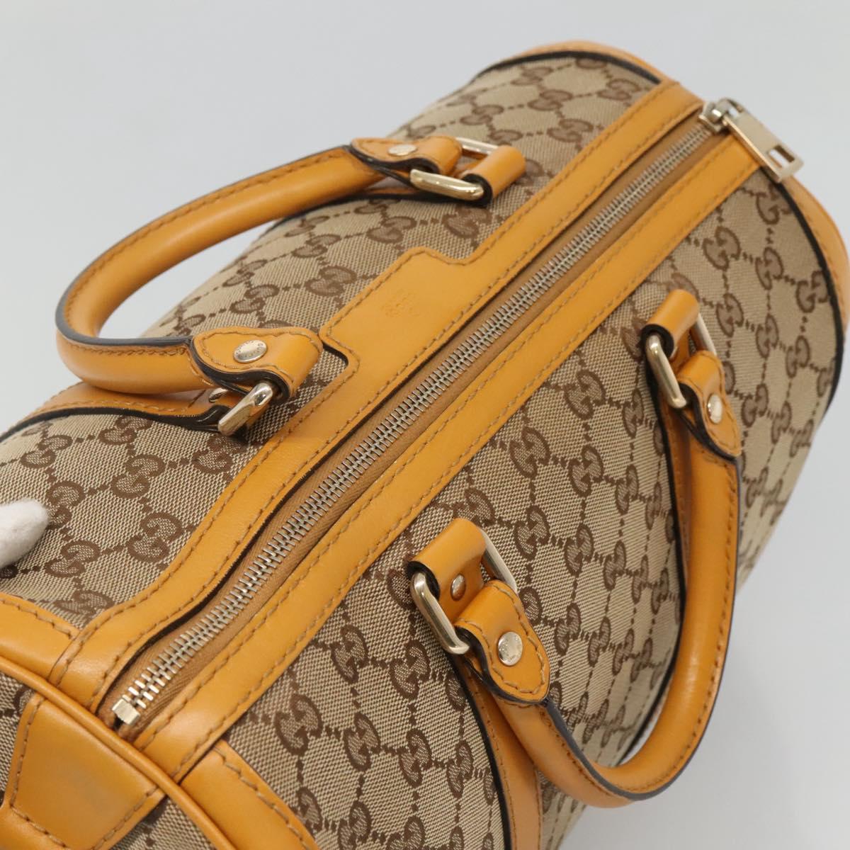 GUCCI GG Canvas Hand Bag 2way Beige Gold 247205 Auth BA4771