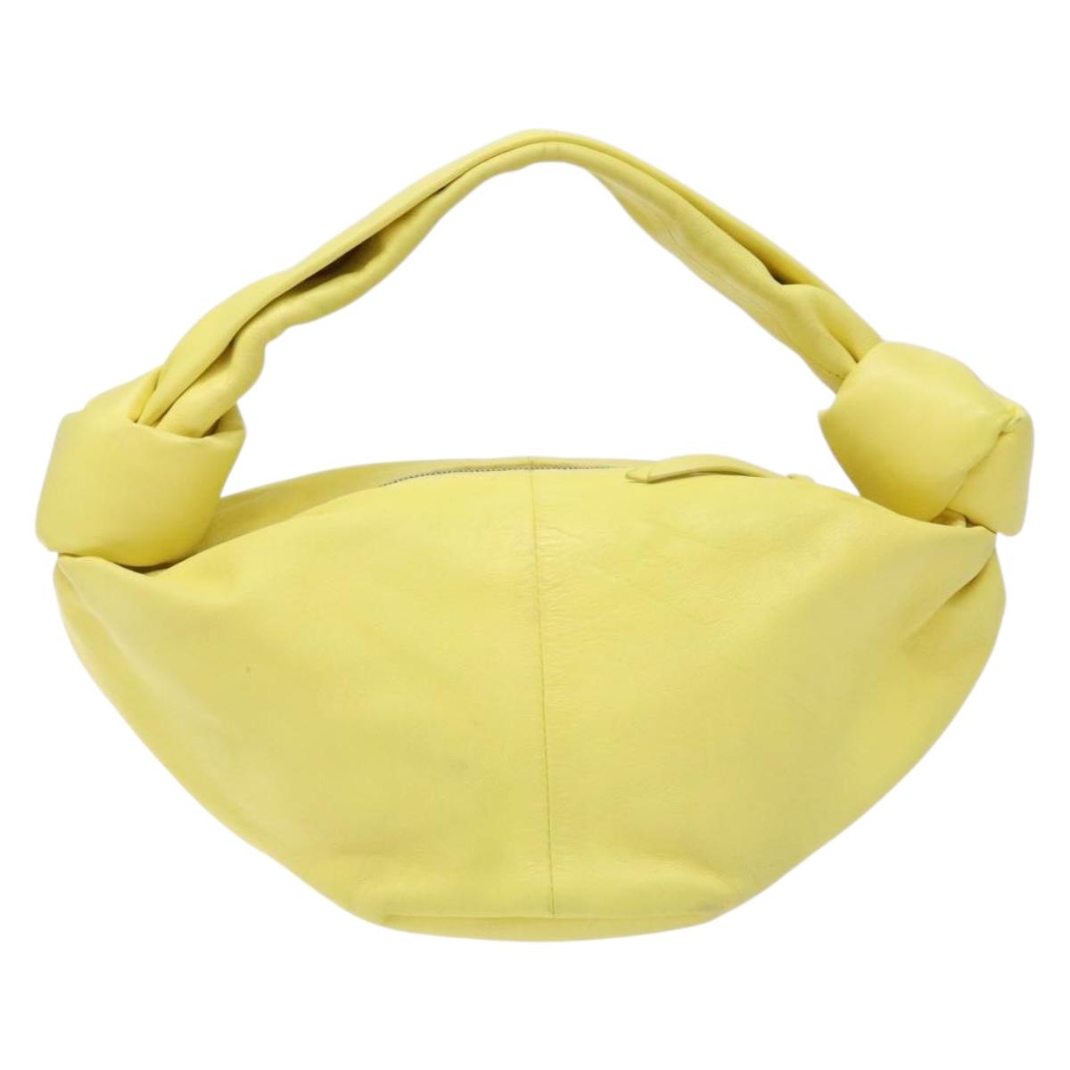 BOTTEGA VENETA Hand Bag Leather Yellow Auth BA4777