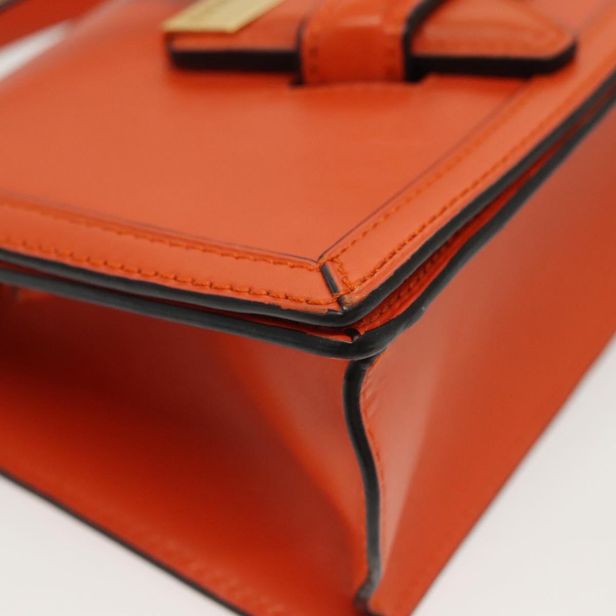 LOEWE Barcelona Shoulder Bag Leather Orange Auth BA4778