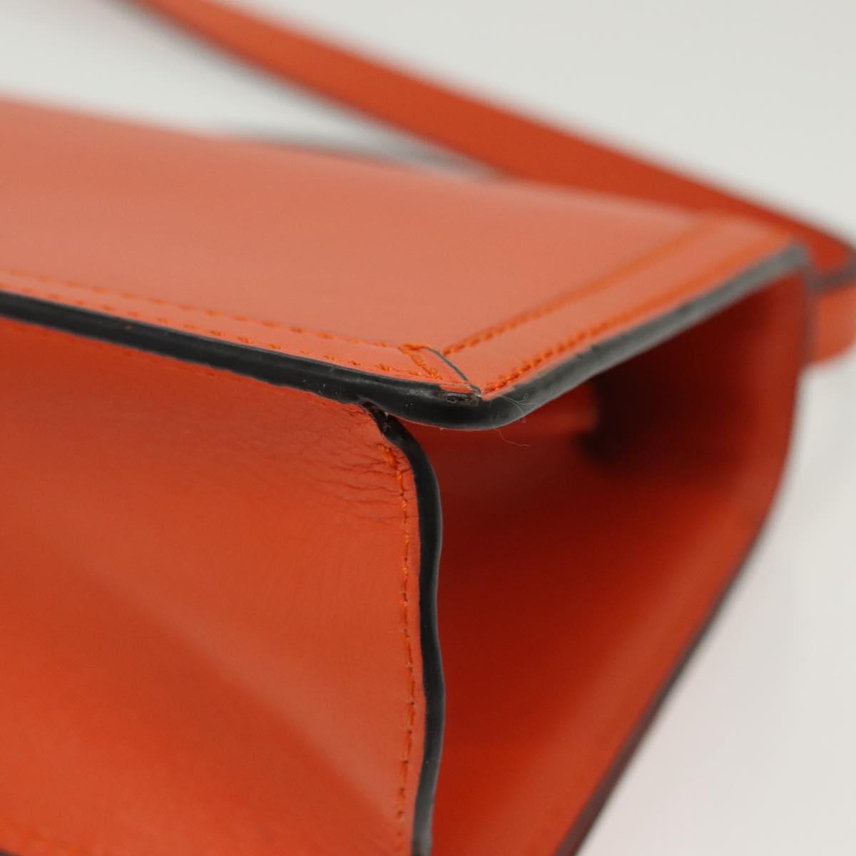 LOEWE Barcelona Shoulder Bag Leather Orange Auth BA4778
