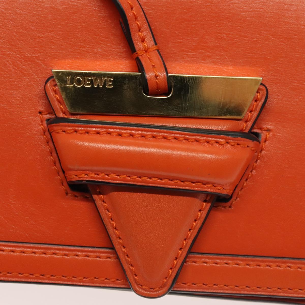 LOEWE Barcelona Shoulder Bag Leather Orange Auth BA4778