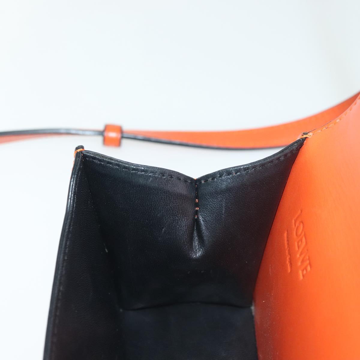 LOEWE Barcelona Shoulder Bag Leather Orange Auth BA4778