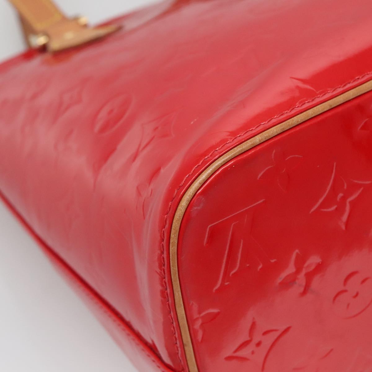 LOUIS VUITTON Monogram Vernis Houston Hand Bag Red M91092 LV Auth BA4799