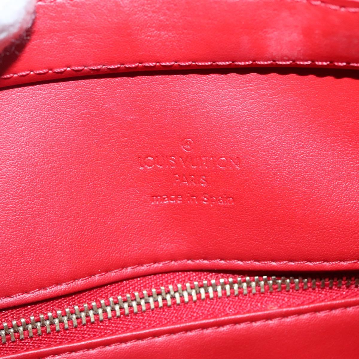 LOUIS VUITTON Monogram Vernis Houston Hand Bag Red M91092 LV Auth BA4799