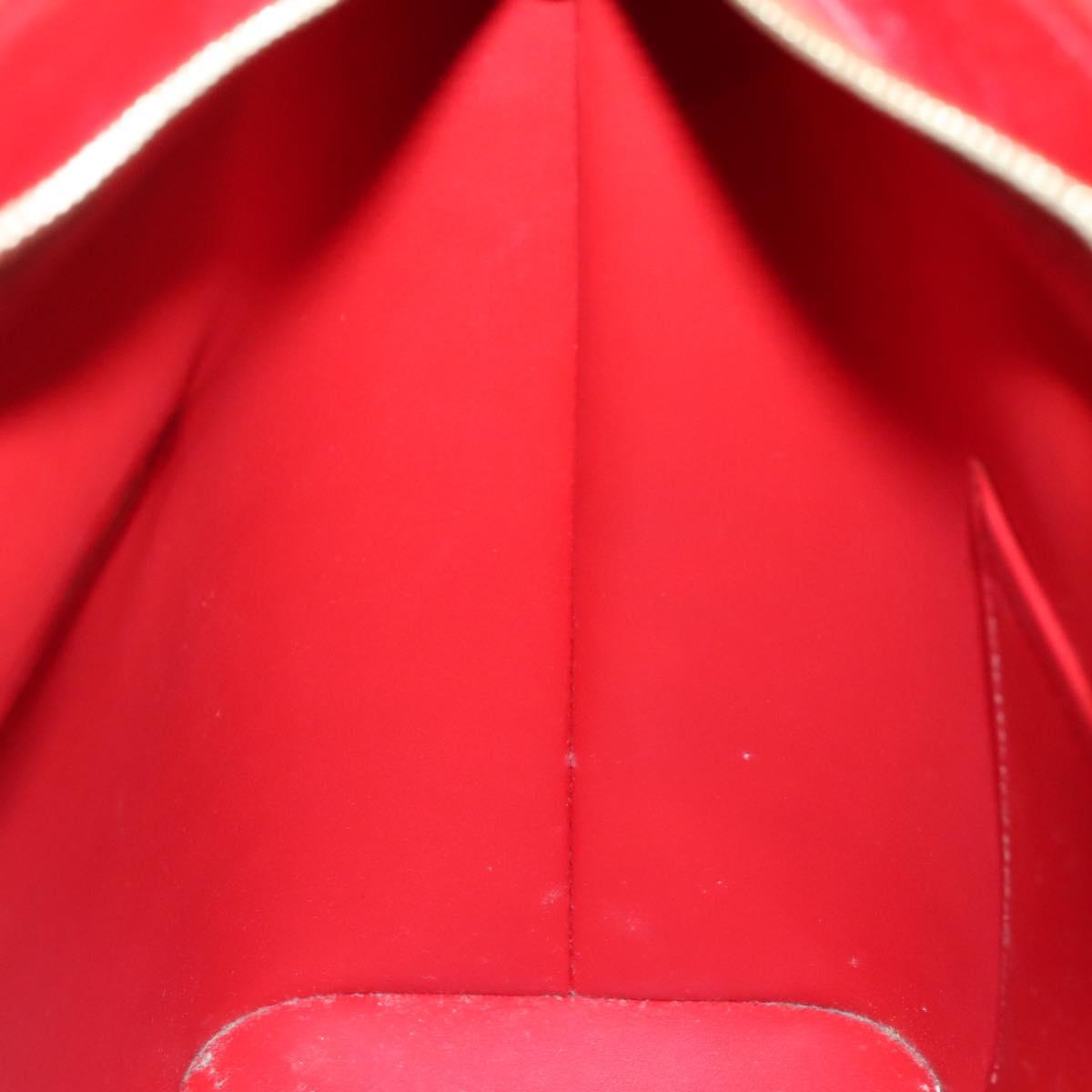 LOUIS VUITTON Monogram Vernis Houston Hand Bag Red M91092 LV Auth BA4799