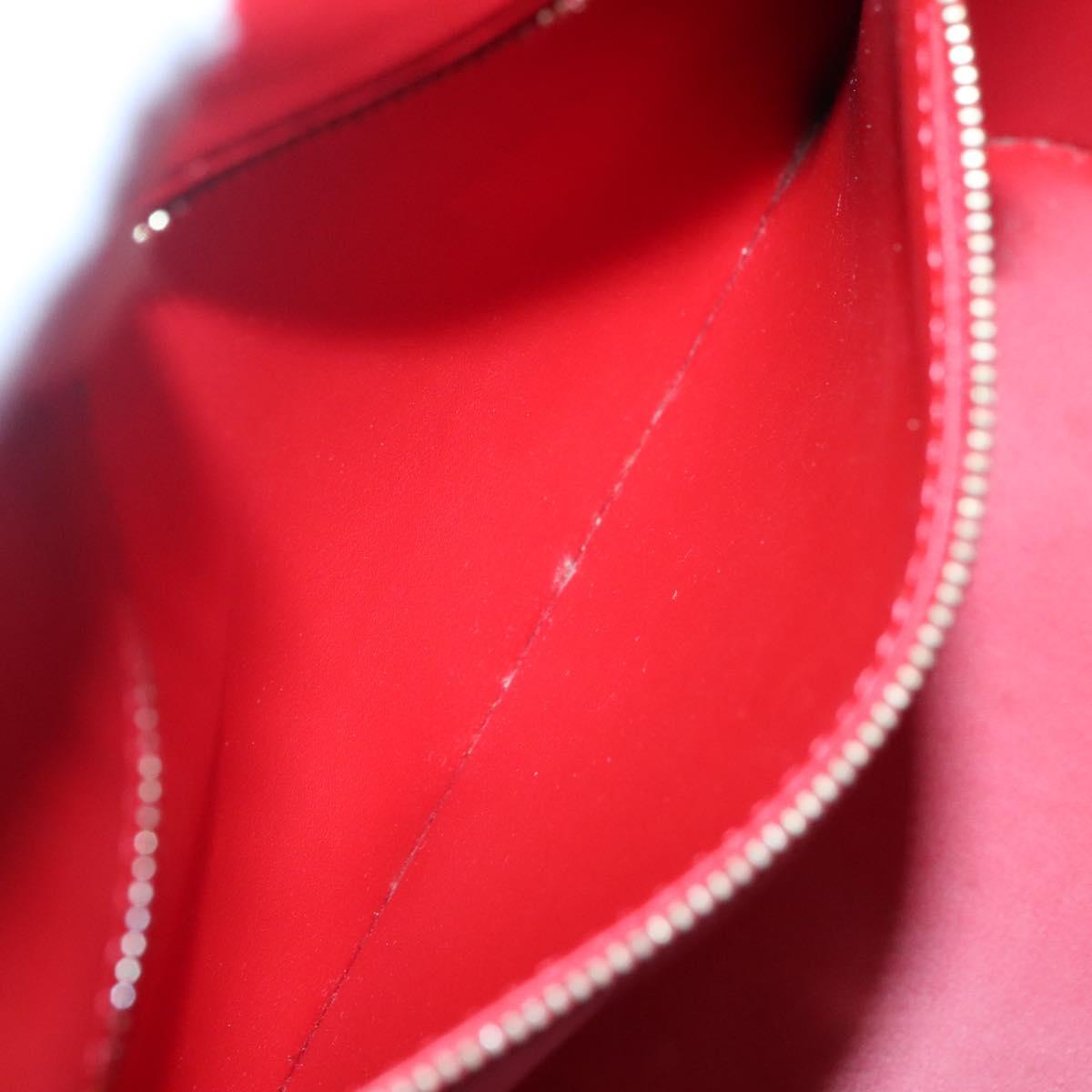 LOUIS VUITTON Monogram Vernis Houston Hand Bag Red M91092 LV Auth BA4799