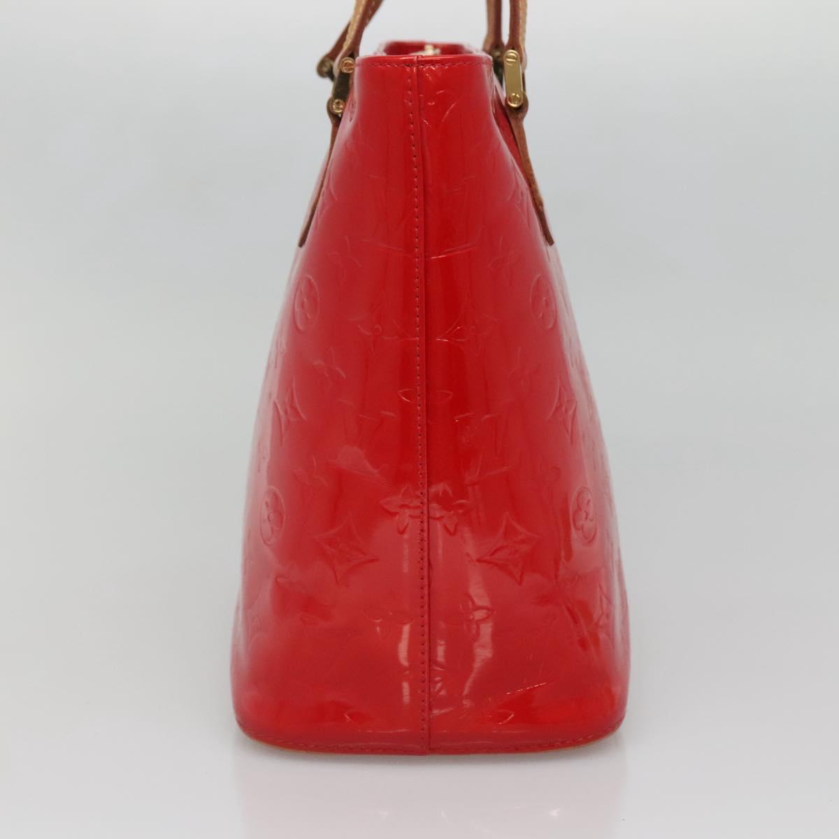 LOUIS VUITTON Monogram Vernis Houston Hand Bag Red M91092 LV Auth BA4799