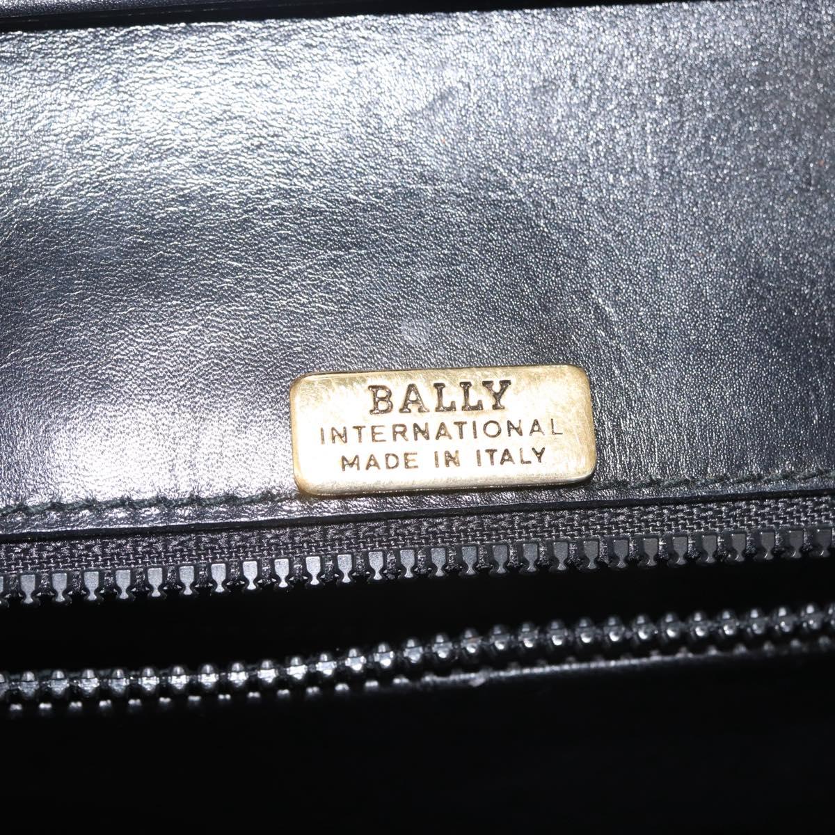 BALLY Shoulder Bag Leather Black Gold Auth BA4806