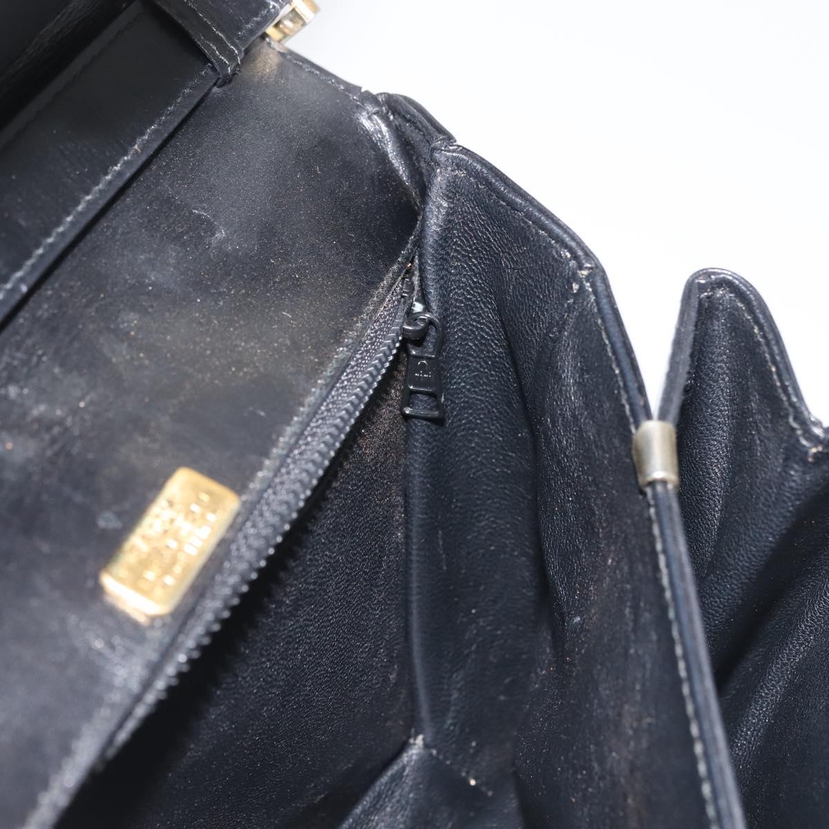 BALLY Shoulder Bag Leather Black Gold Auth BA4806