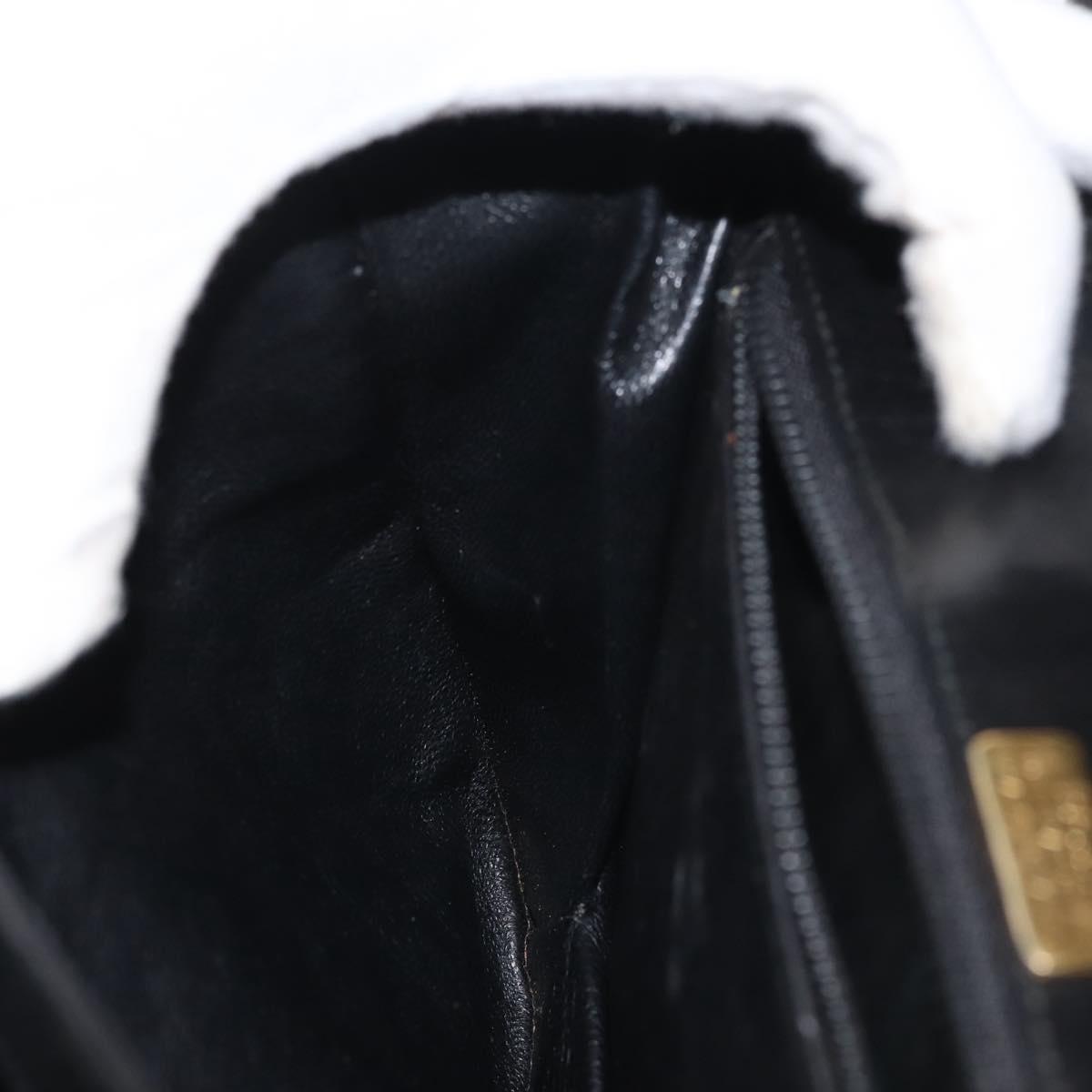 BALLY Shoulder Bag Leather Black Gold Auth BA4806