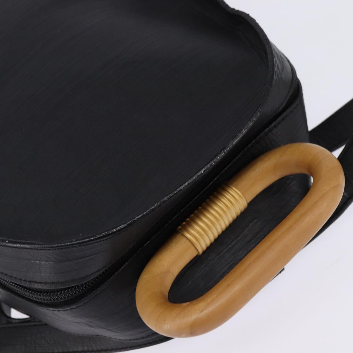 BALLY Backpack Leather Black Gold Auth BA4807