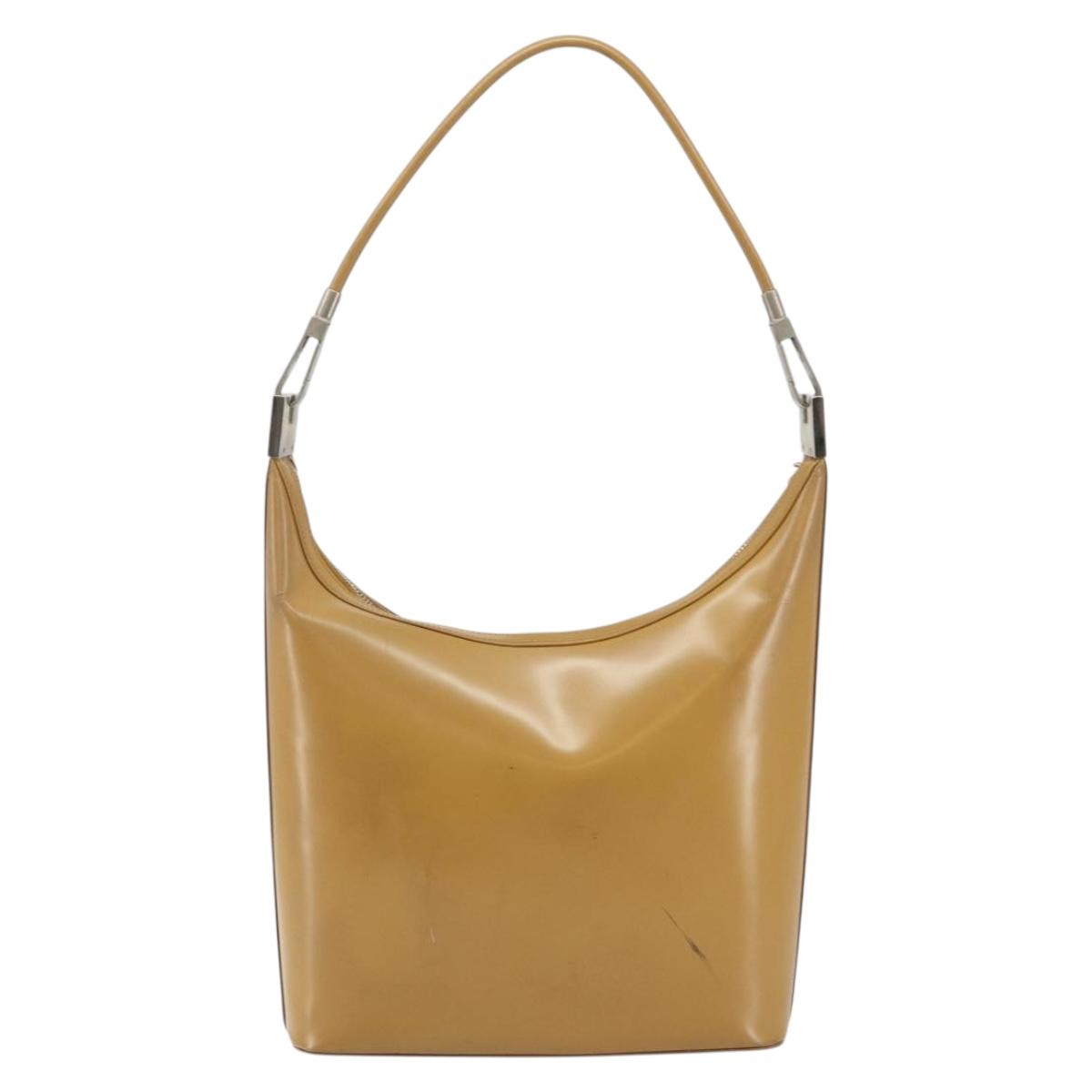 GUCCI Shoulder Bag Leather Brown Silver 001 3814 Auth BA4810