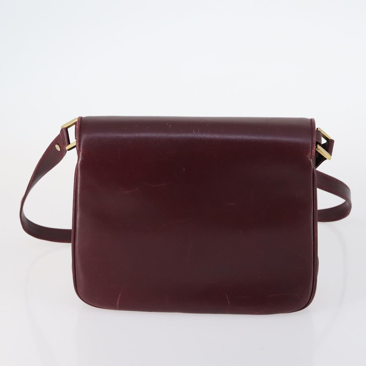 BALLY Shoulder Bag Leather 3Set Brown Black Bordeaux Auth BA4812