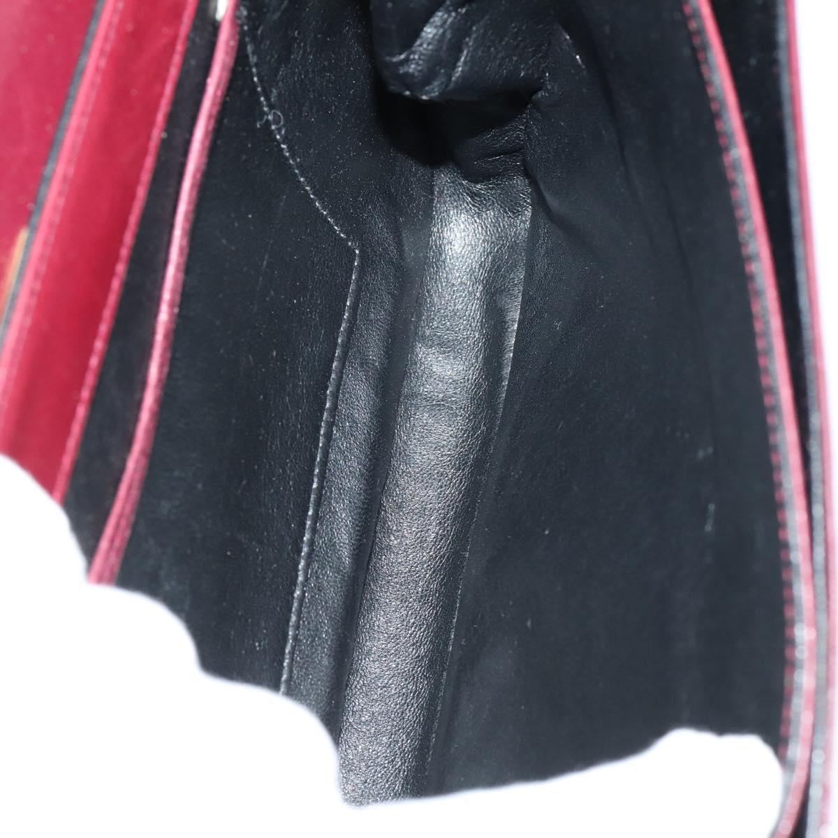 BALLY Shoulder Bag Leather 3Set Brown Black Bordeaux Auth BA4812