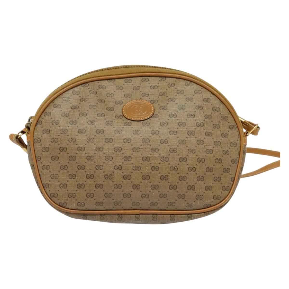 GUCCI Micro GG Supreme Shoulder Bag PVC Beige Gold 007 983 1113 Auth BA4814