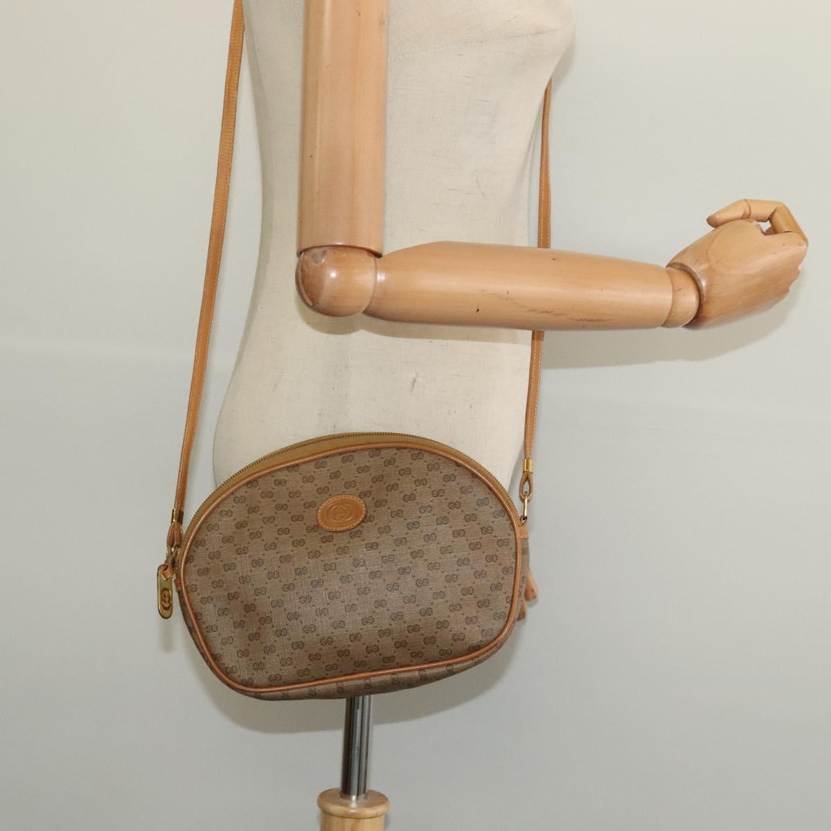 GUCCI Micro GG Supreme Shoulder Bag PVC Beige Gold 007 983 1113 Auth BA4814