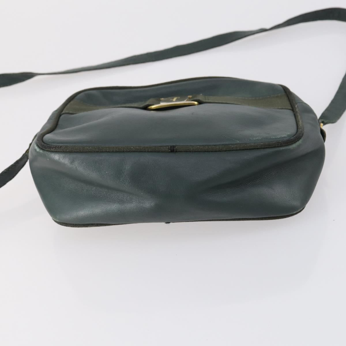 Burberrys Ferragamo Shoulder Bag Leather 2Set Green Brown Auth BA4815