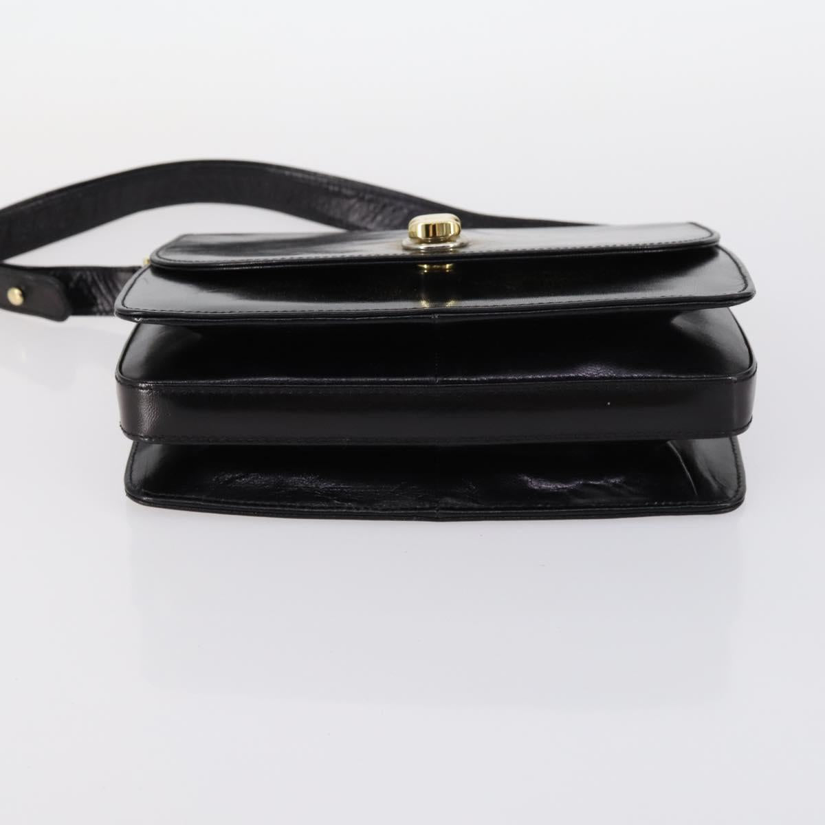 BALLY Shoulder Bag Leather 3 Set Brown Black Auth BA4817
