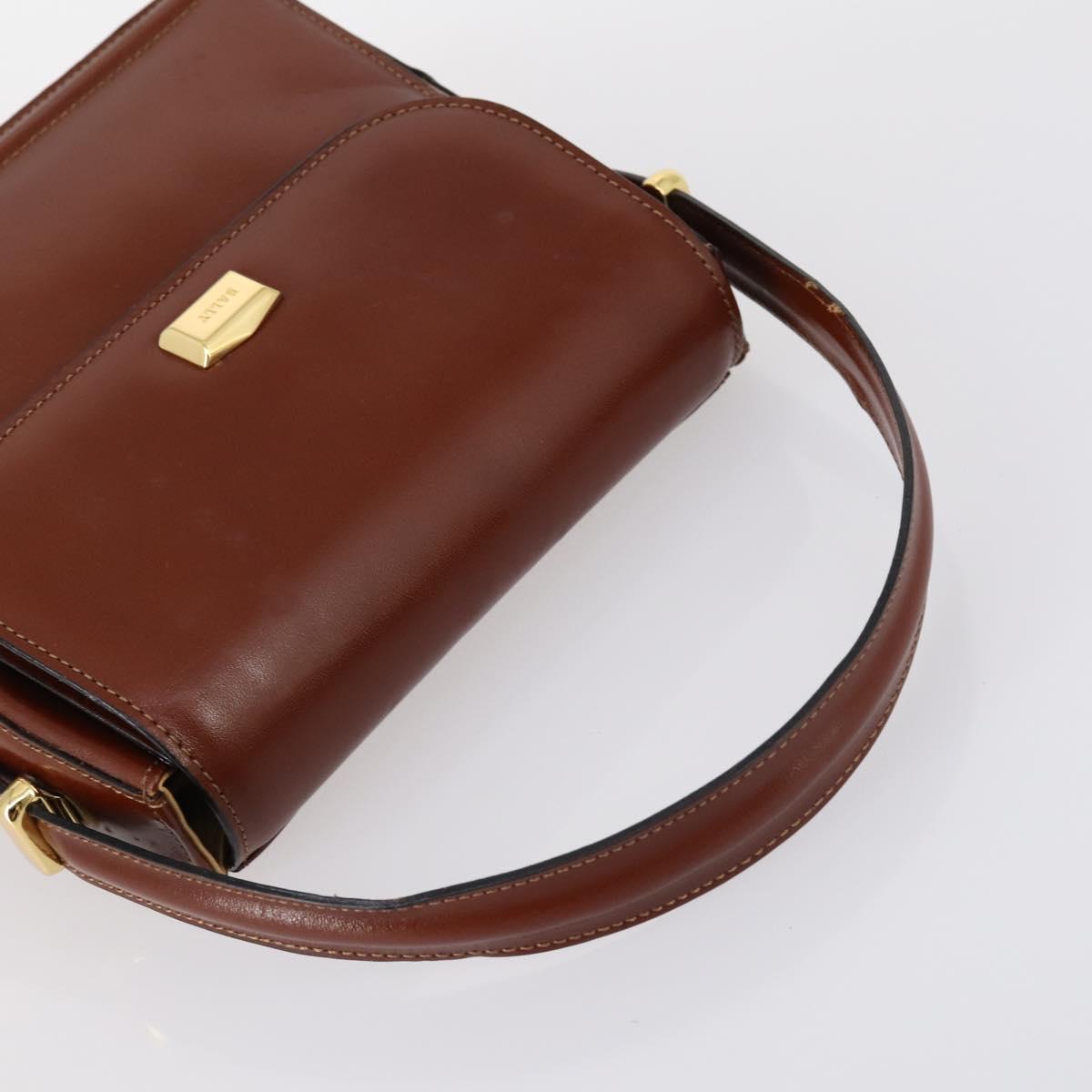 BALLY Shoulder Bag Leather 3 Set Brown Black Auth BA4817