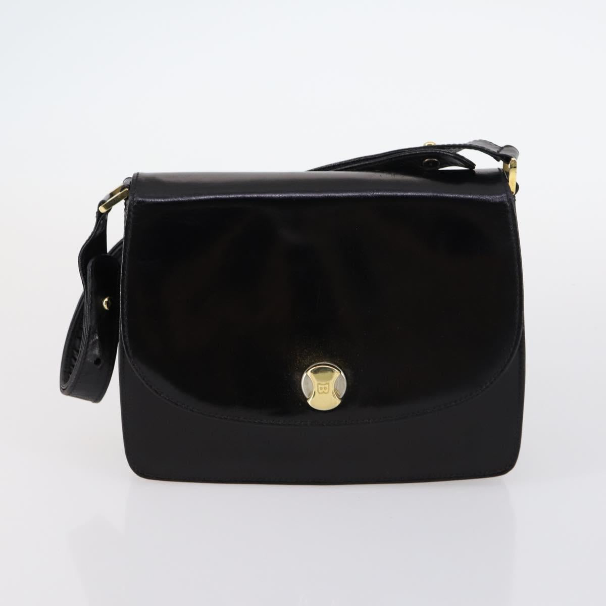 BALLY Shoulder Bag Leather 3 Set Brown Black Auth BA4817