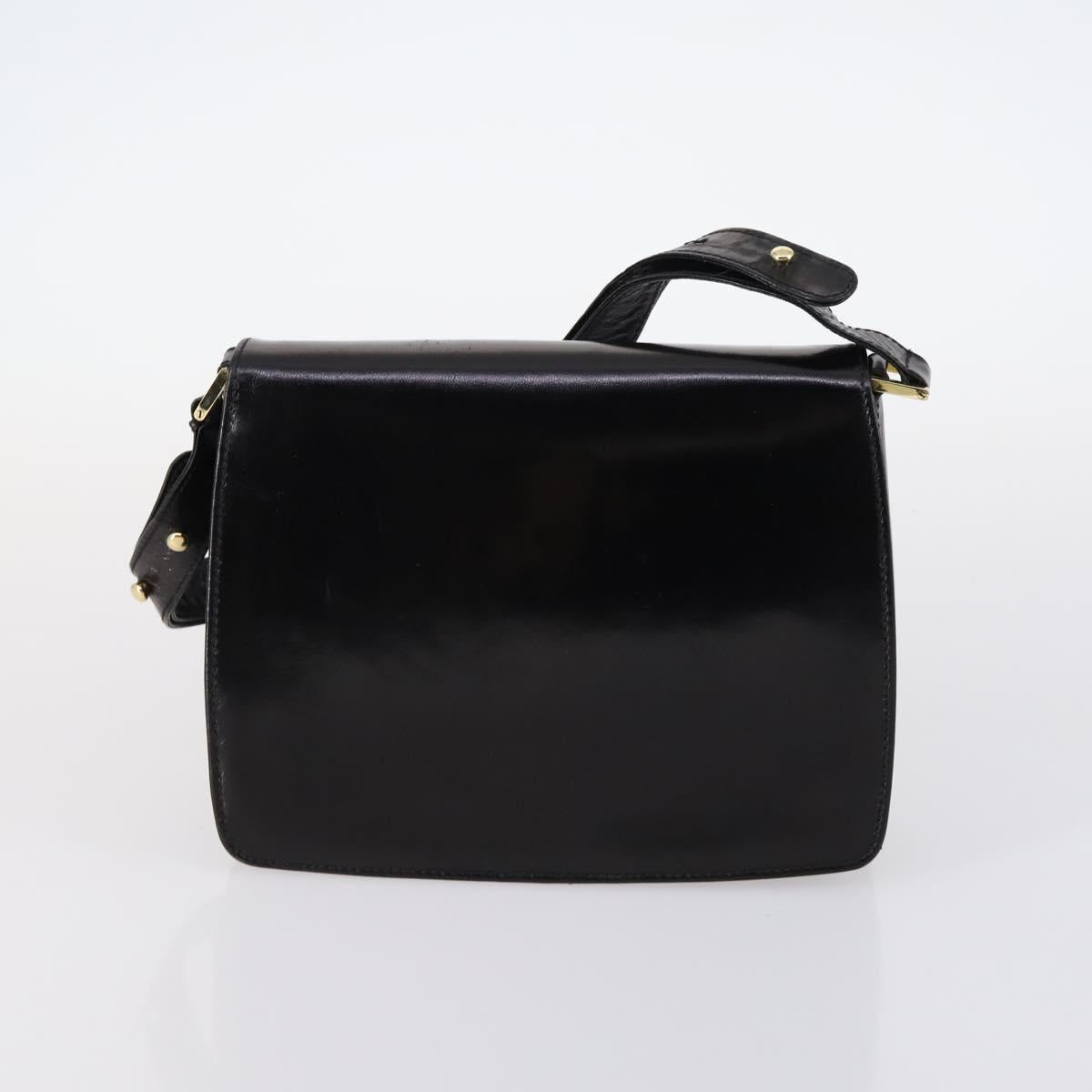 BALLY Shoulder Bag Leather 3 Set Brown Black Auth BA4817