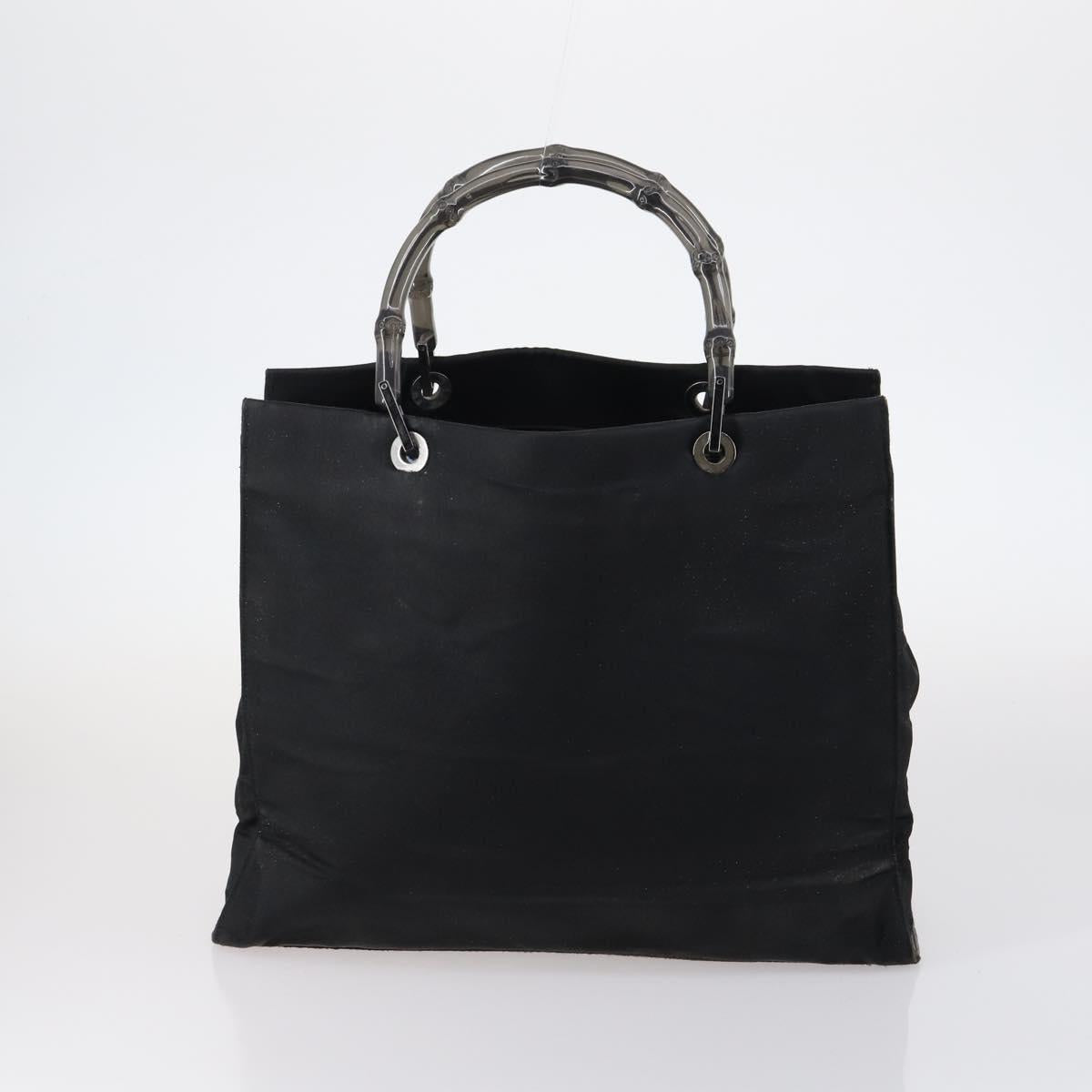 GUCCI GG Supreme Bamboo Shoulder Bag PVC 3Set Beige Black Auth BA4818