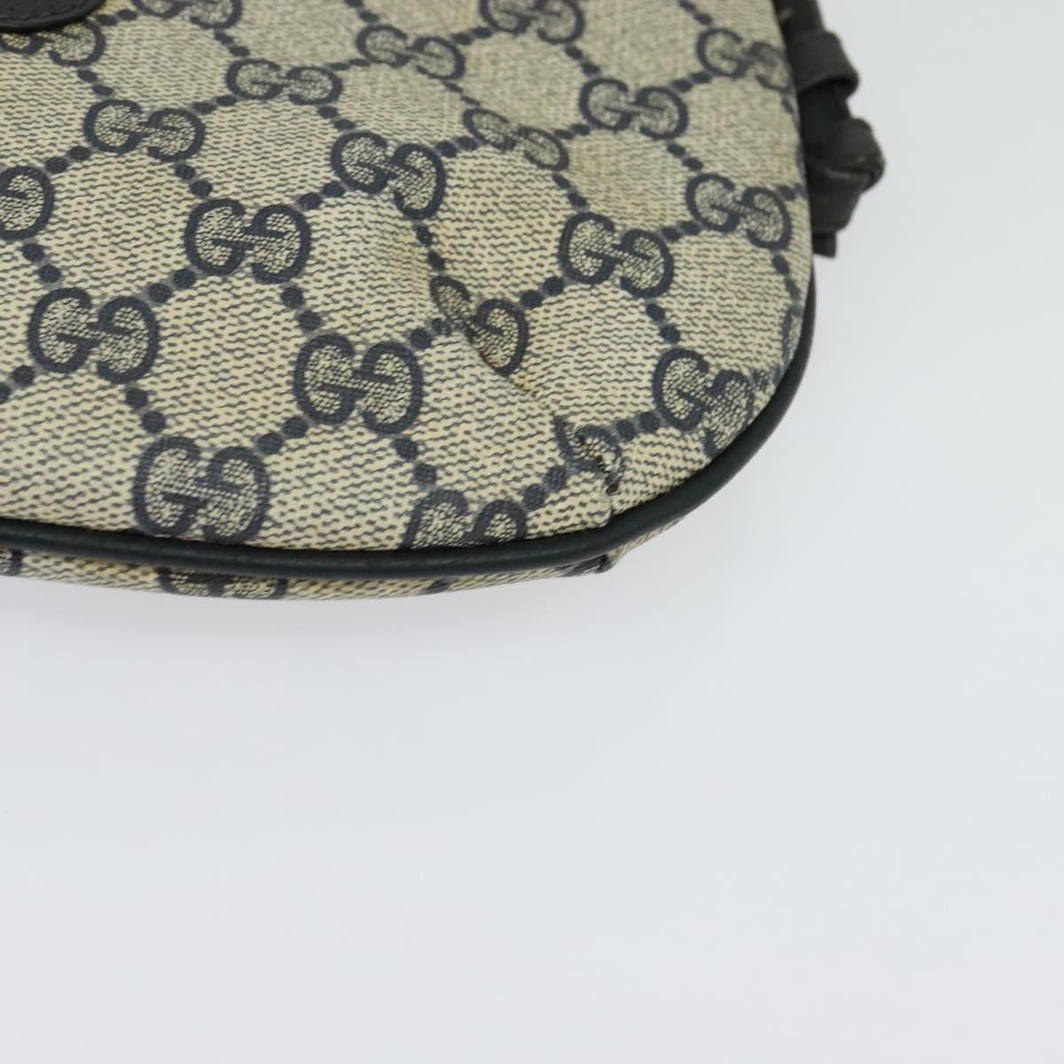 GUCCI GG Supreme Shoulder Bag PVC Navy Gold 904 02 020 Auth BA4823