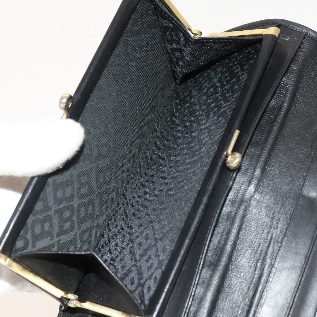 BALLY Quilted Shoulder Bag Leather 2 Set Black Auth BA4826