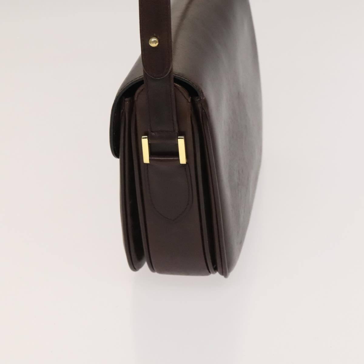 BALLY Shoulder Bag Leather 3Set Bordeaux Black Auth BA4827