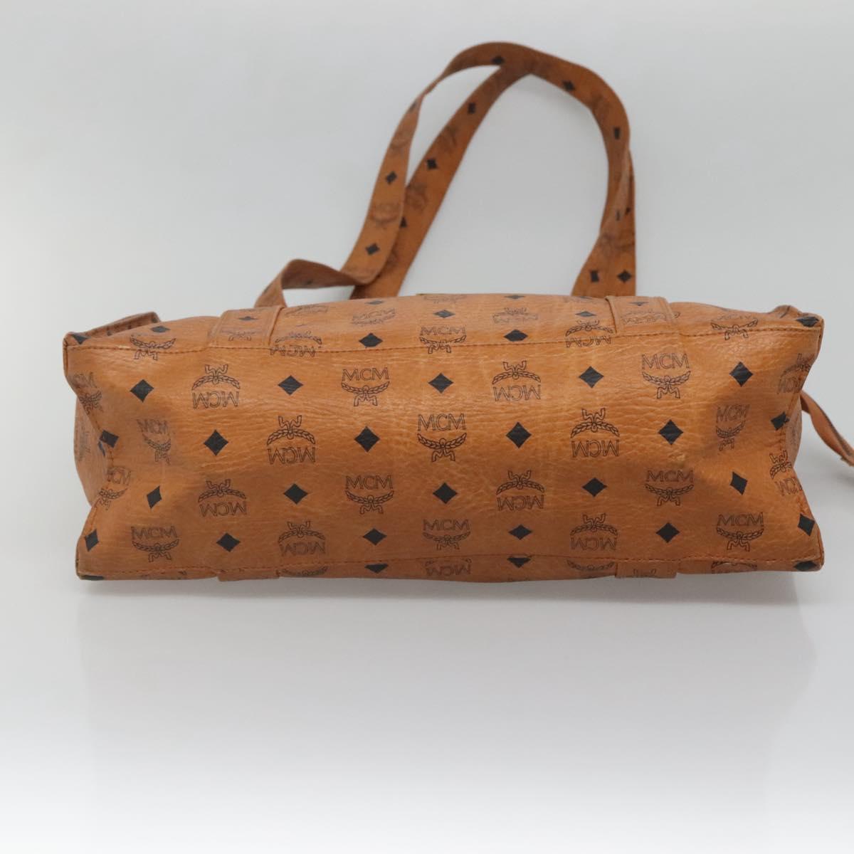 MCM Logogram Vicetos Shoulder Bag PVC Leather Brown Gold Auth BA4838