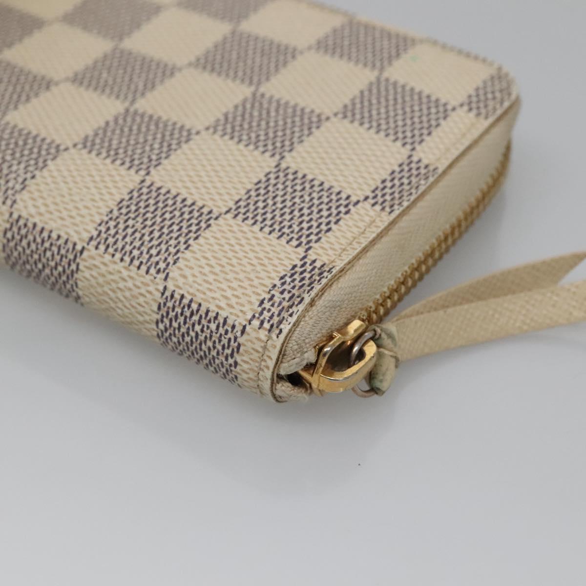 LOUIS VUITTON Damier Azur Portefeuille Clemence Long Wallet N61264 Auth BA4842