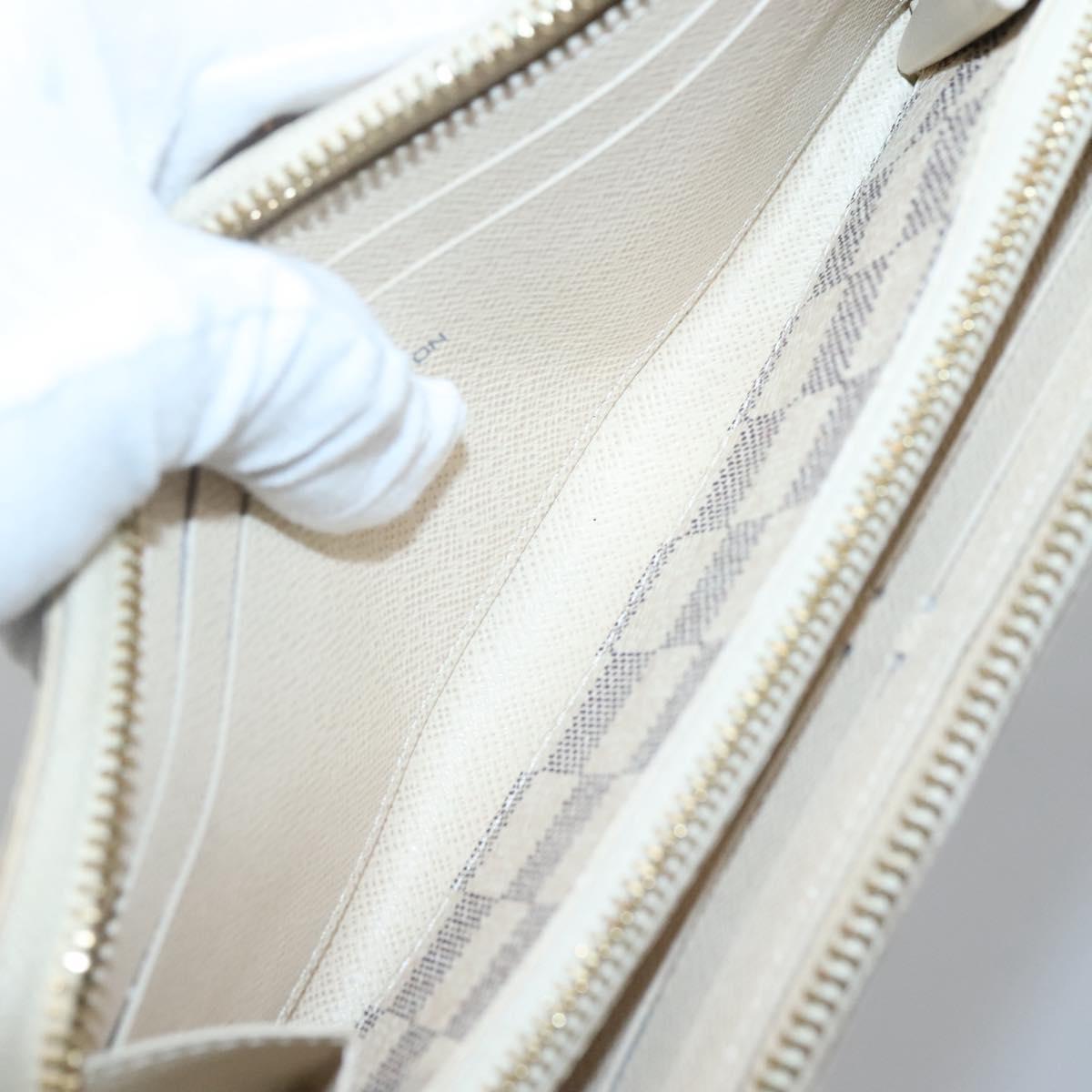 LOUIS VUITTON Damier Azur Portefeuille Clemence Long Wallet N61264 Auth BA4842