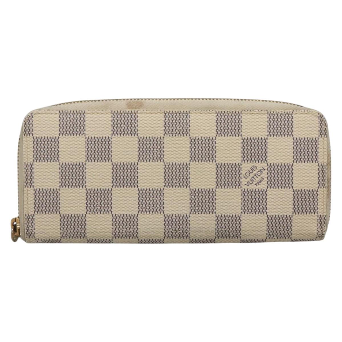 LOUIS VUITTON Damier Azur Portefeuille Clemence Long Wallet N61264 Auth BA4842