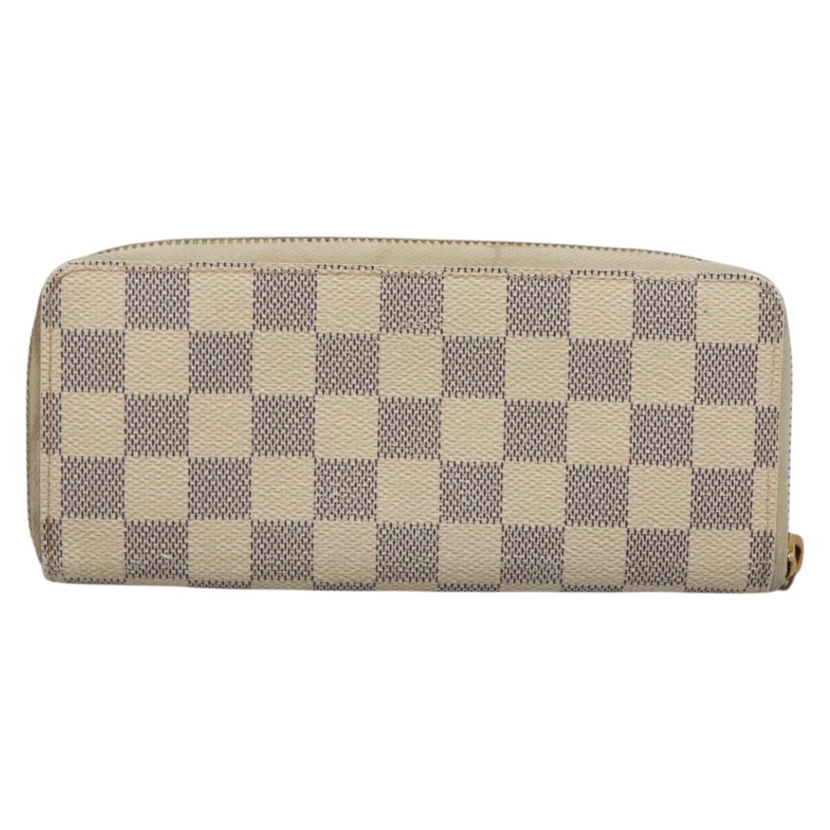 LOUIS VUITTON Damier Azur Portefeuille Clemence Long Wallet N61264 Auth BA4842