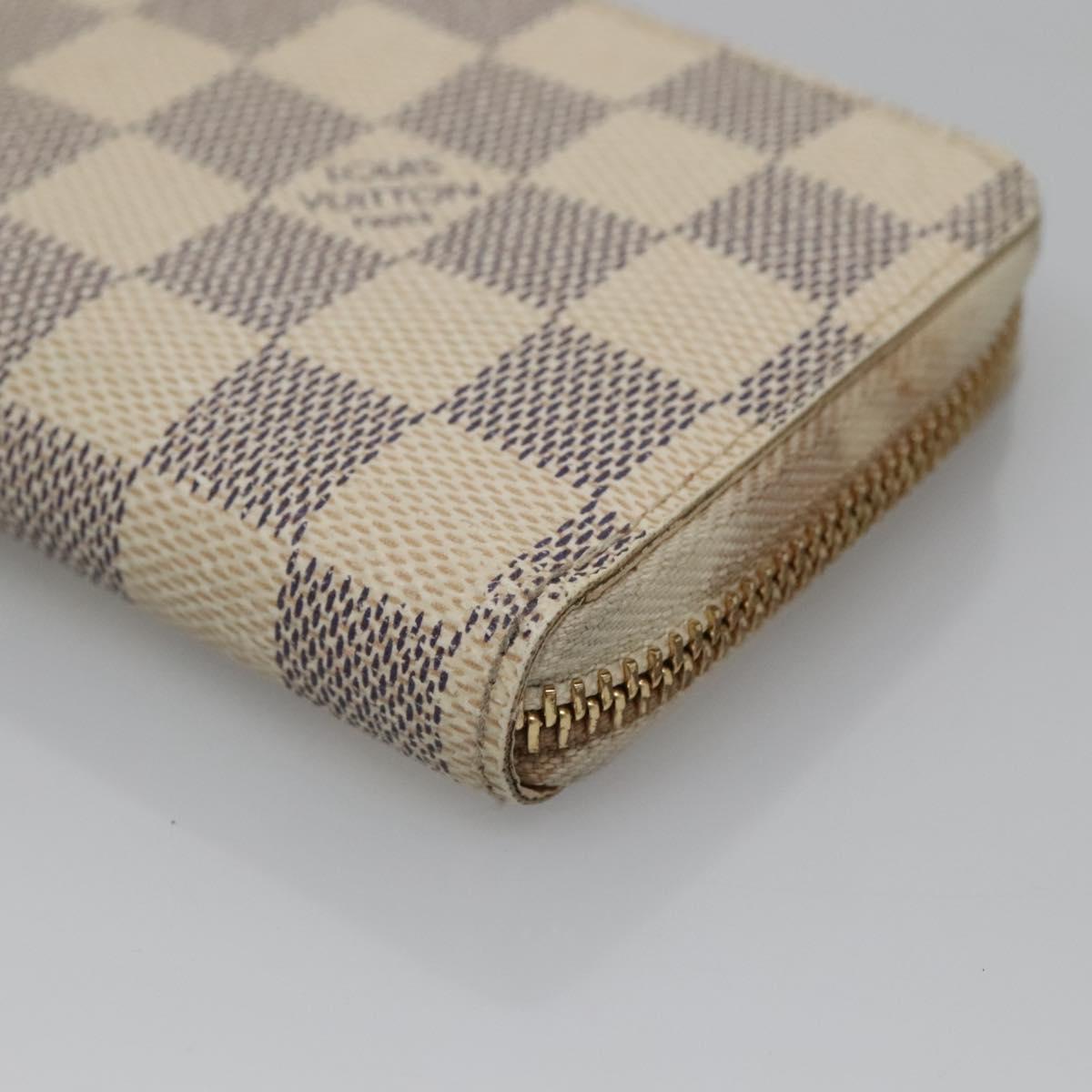 LOUIS VUITTON Damier Azur Portefeuille Clemence Long Wallet N61264 Auth BA4842