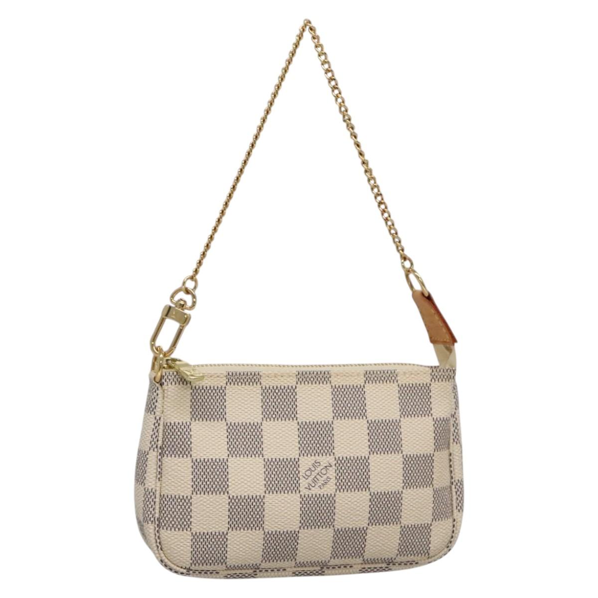 LOUIS VUITTON Damier Azur Mini Pochette Accessoires Pouch N63005 LV Auth BA4860