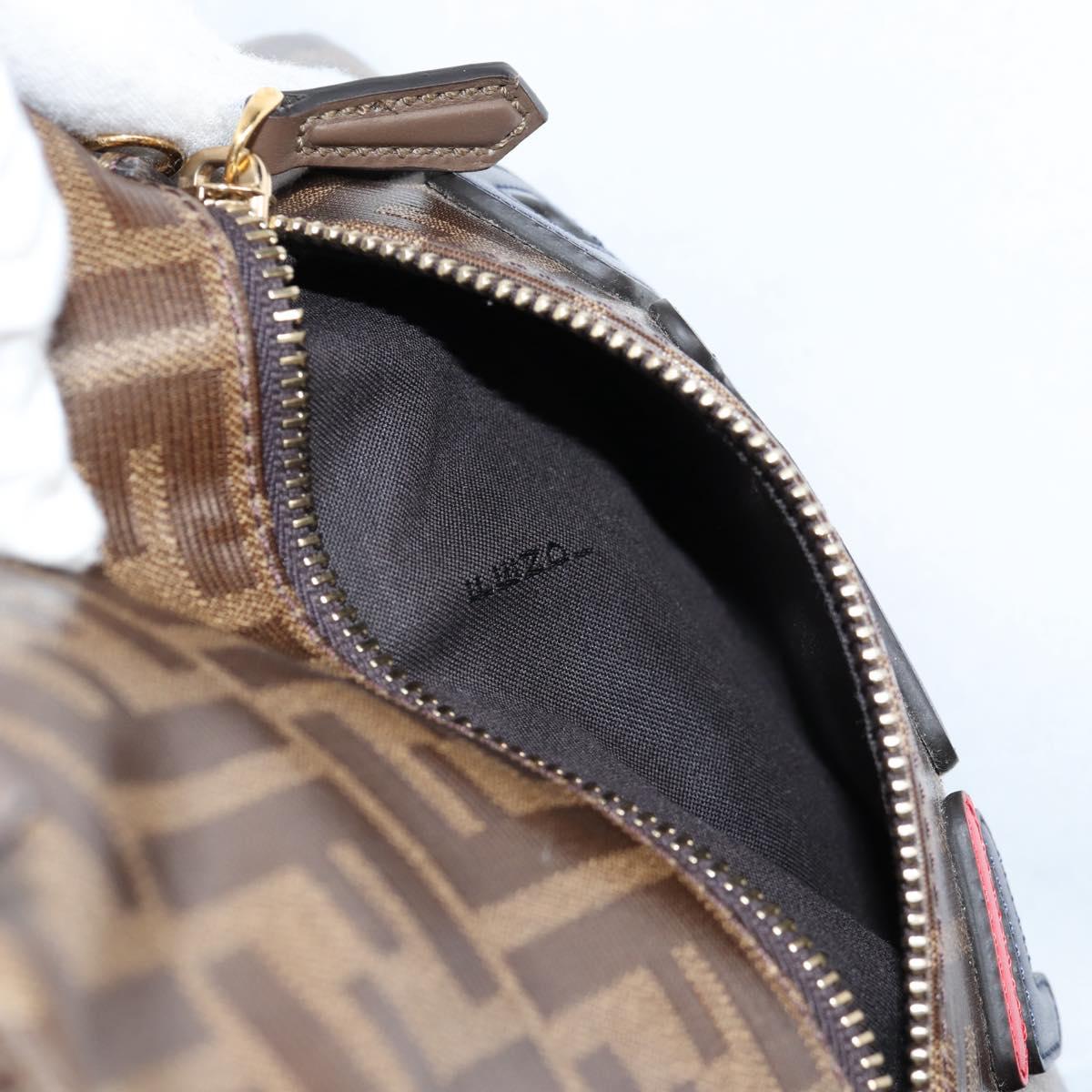 FENDI Zucca Canvas Backpack PVC FILA Collaboration Brown Gold Auth BA4876
