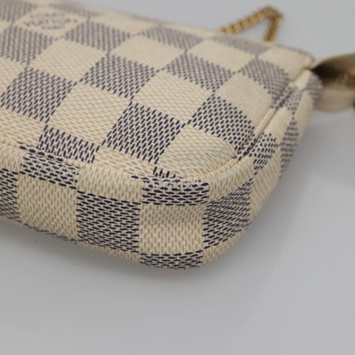 LOUIS VUITTON Damier Azur Mini Pochette Accessoires Pouch N63005 LV Auth BA4881