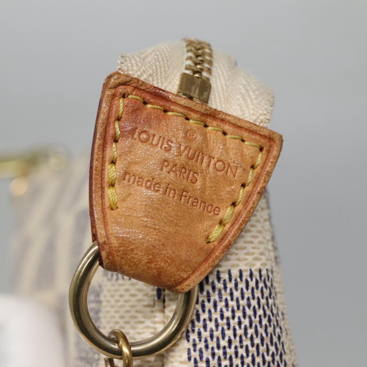 LOUIS VUITTON Damier Azur Mini Pochette Accessoires Pouch N63005 LV Auth BA4881