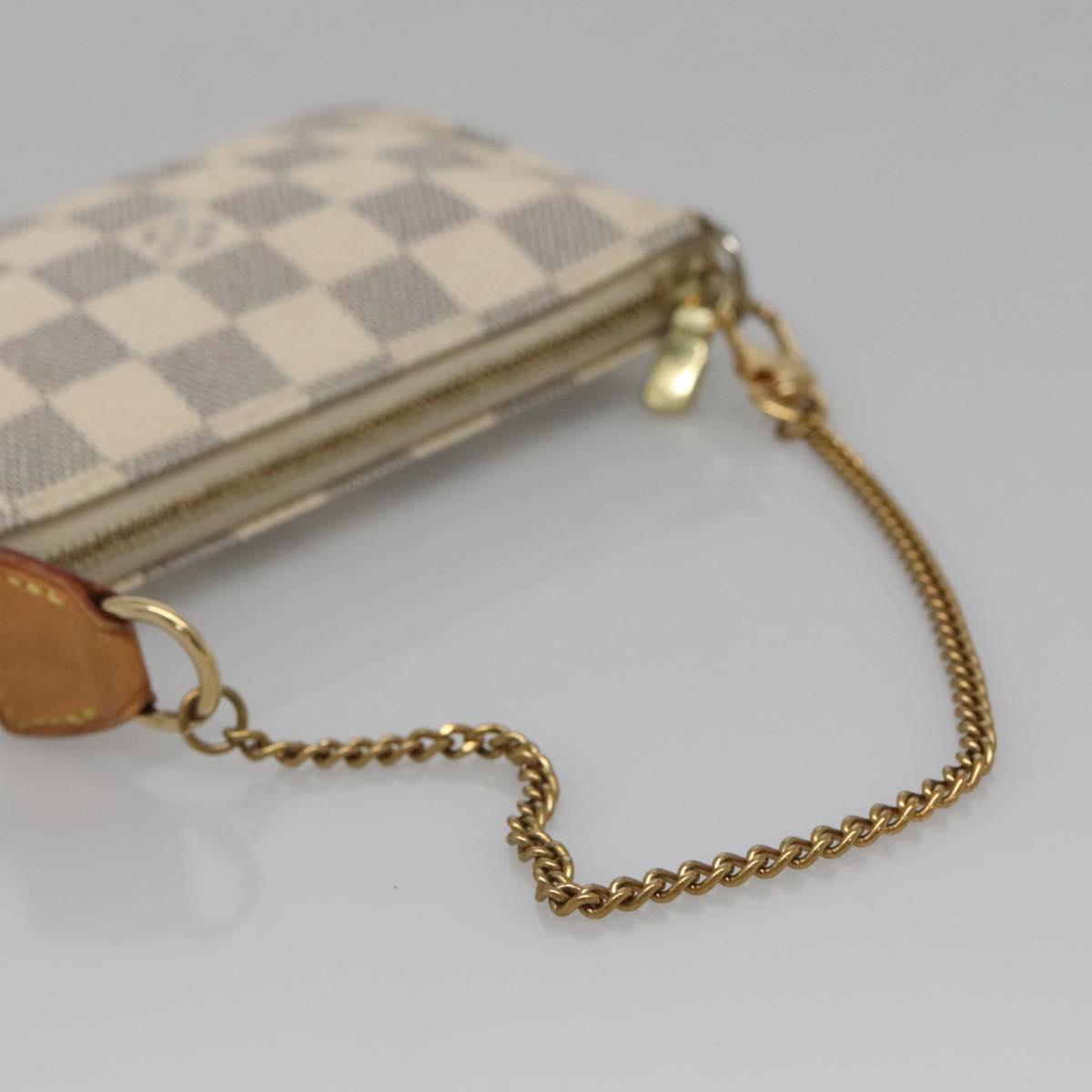 LOUIS VUITTON Damier Azur Mini Pochette Accessoires Pouch N63005 LV Auth BA4881