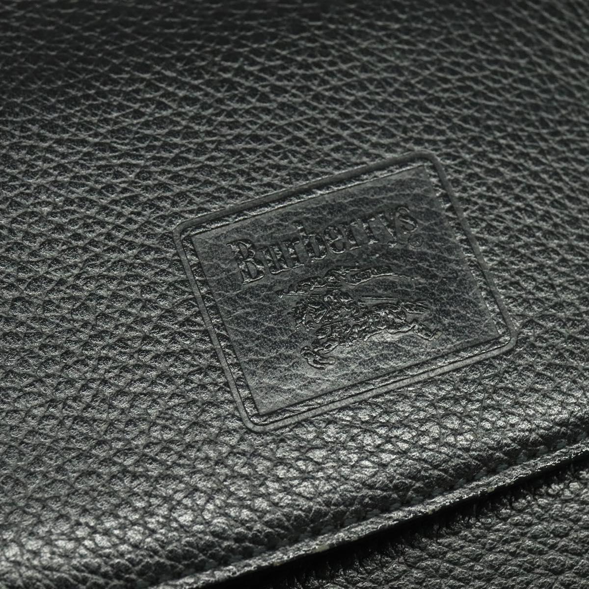Burberrys Shoulder Bag Leather Black Auth BA489