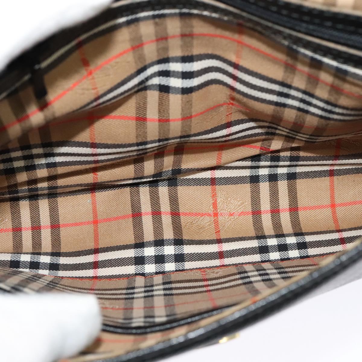 Burberrys Shoulder Bag Leather Black Auth BA489