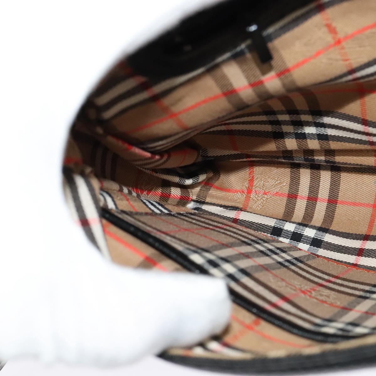 Burberrys Shoulder Bag Leather Black Auth BA489