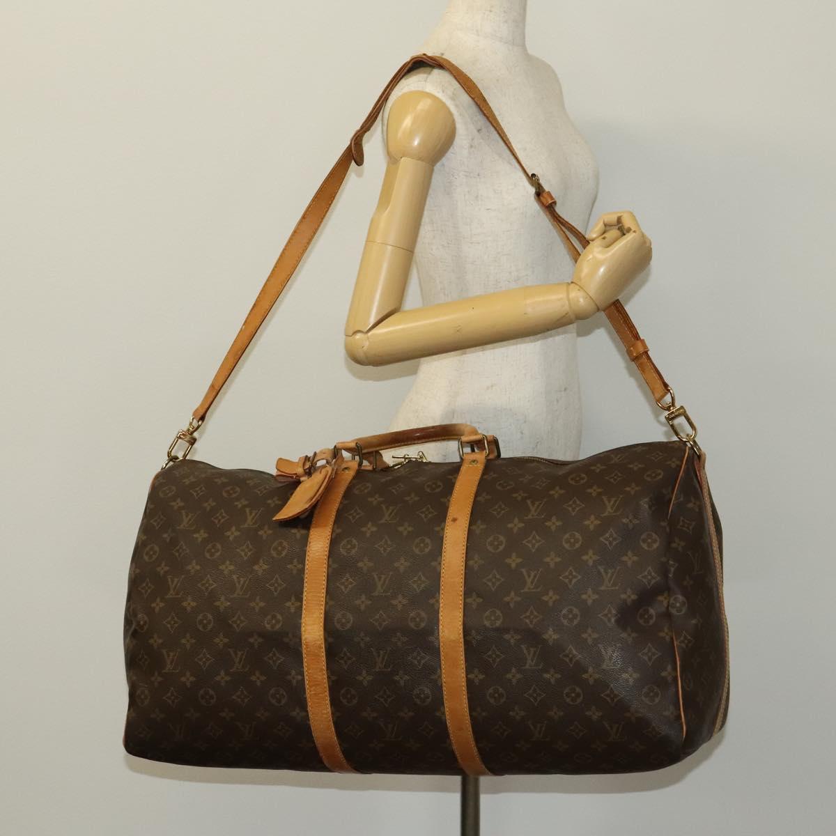 LOUIS VUITTON Monogram Keepall Bandouliere 60 Boston Bag M41412 LV Auth BA4890